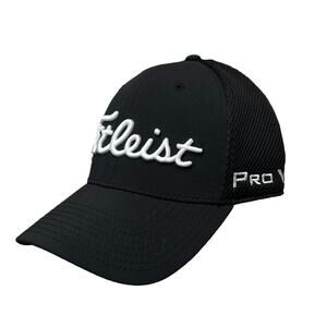 Titleist Footjoy Pro V1 Golf Hat Sz M/L Black Casual Athleisure Embroidered